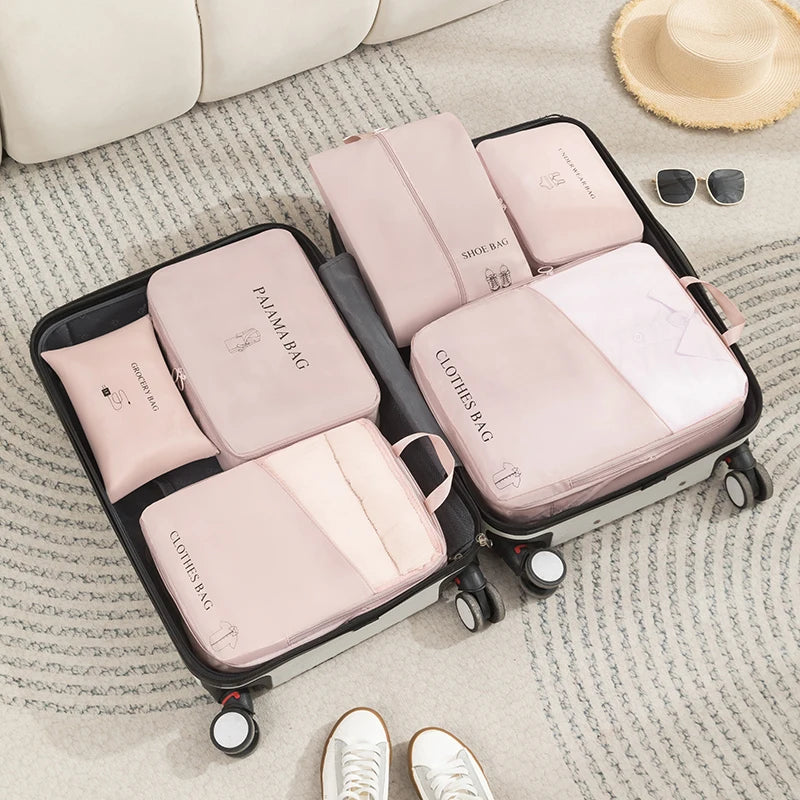 Travel Multi-Piece Set, Simple Cosmetics Bag, Travel Portable Large-Capacity Storage, Waterproof, Moisture-Proof, Dirt-Resistant, Easy-Care Storage Set, Compressed, Space-Saving, Easy-To-Use Clothing Cosmetics Bag, Intimates