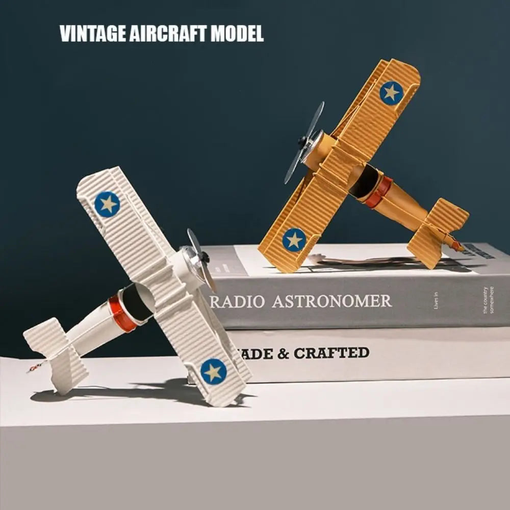 Retro Iron Vintage Airplane Model Handicraft Miniature Aircraft Ornaments Livingroom Delicate Metal Plane Models Kids Gift