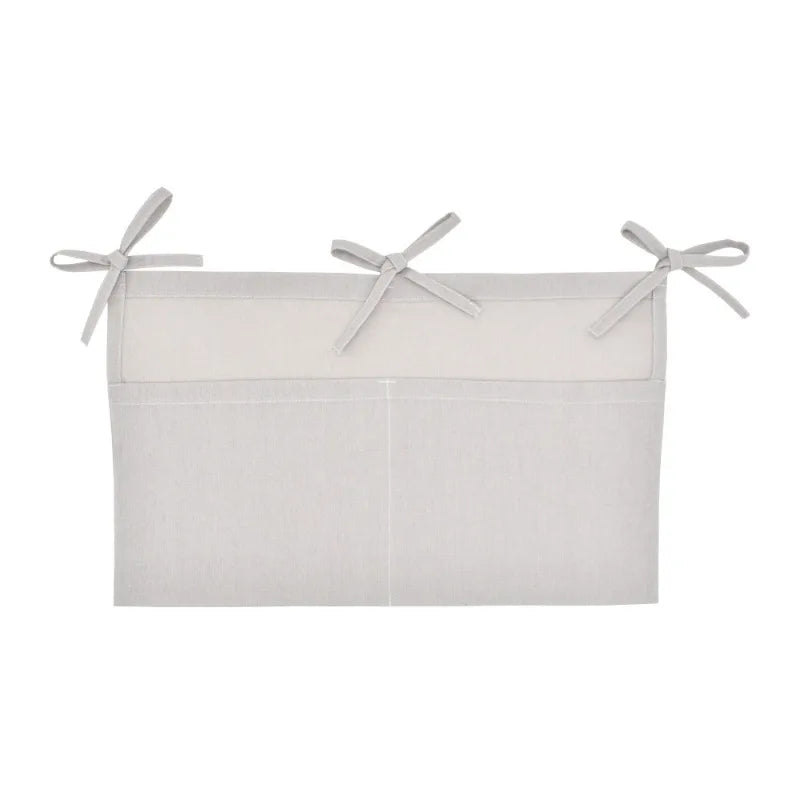 Baby Bedside Hanging Storage Bag Linen 2-Pockets Organizer Bags
