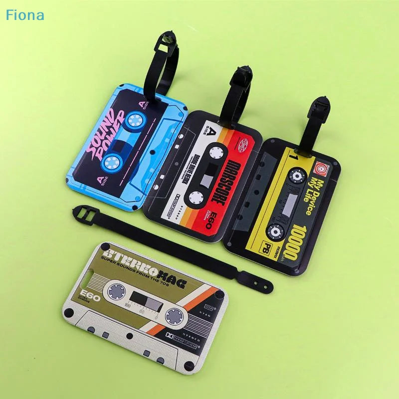 1Pcs Suitcase Backpack Anti-Lost Listing ID Card Holder Vintage Colorful Tape Plastics Baggage Tag Fashion Luggage Accessories