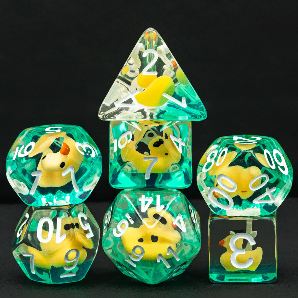 Cusdie Animal DnD Dices Cute Resin 7Pcs Various D4 D6 D8 D10 D% D12 D20  Polyhedral Dice Set for D&D Role Playing Board Games