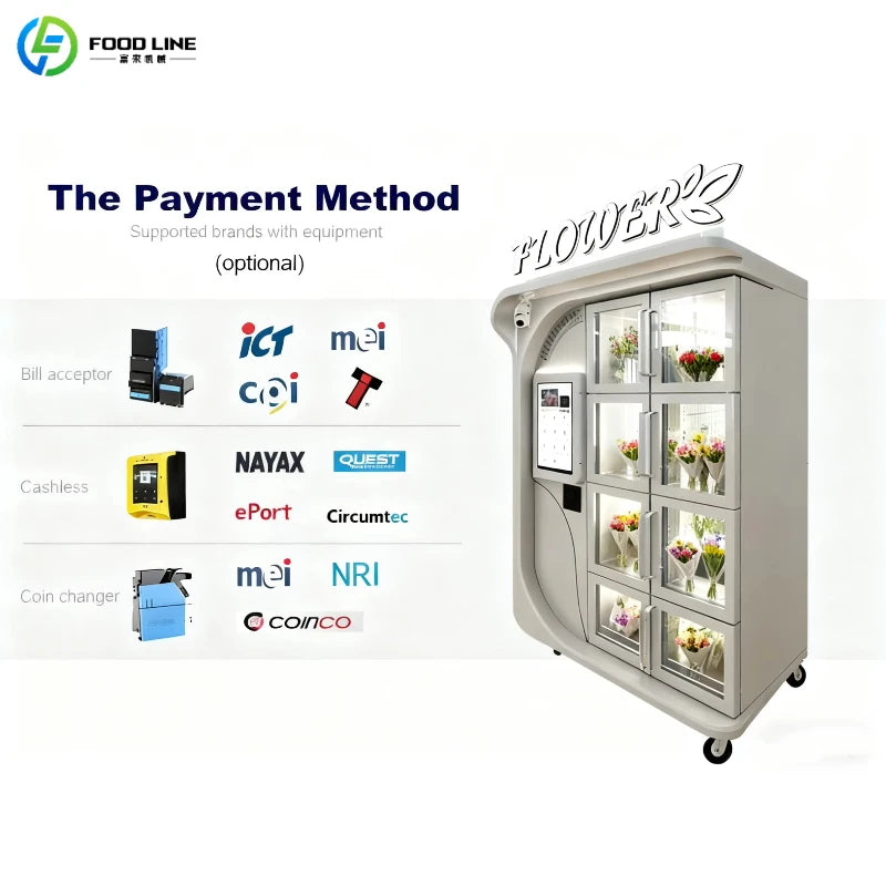Flower Vending Machine Refrigerated Fresh Flower Retail Unit Customized