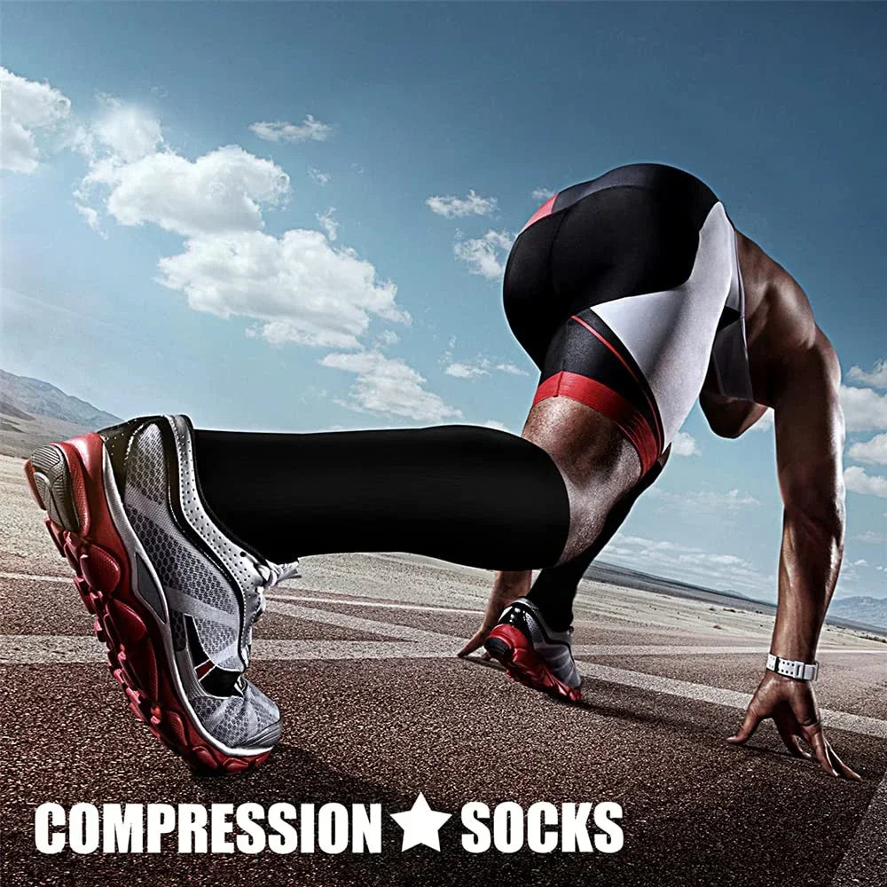 FAATTQQ 1Pair Compression Socks for Men & Women 15-20mmHg-Graduated Supports Socks for Soccer Travel Hiking Running Nurses