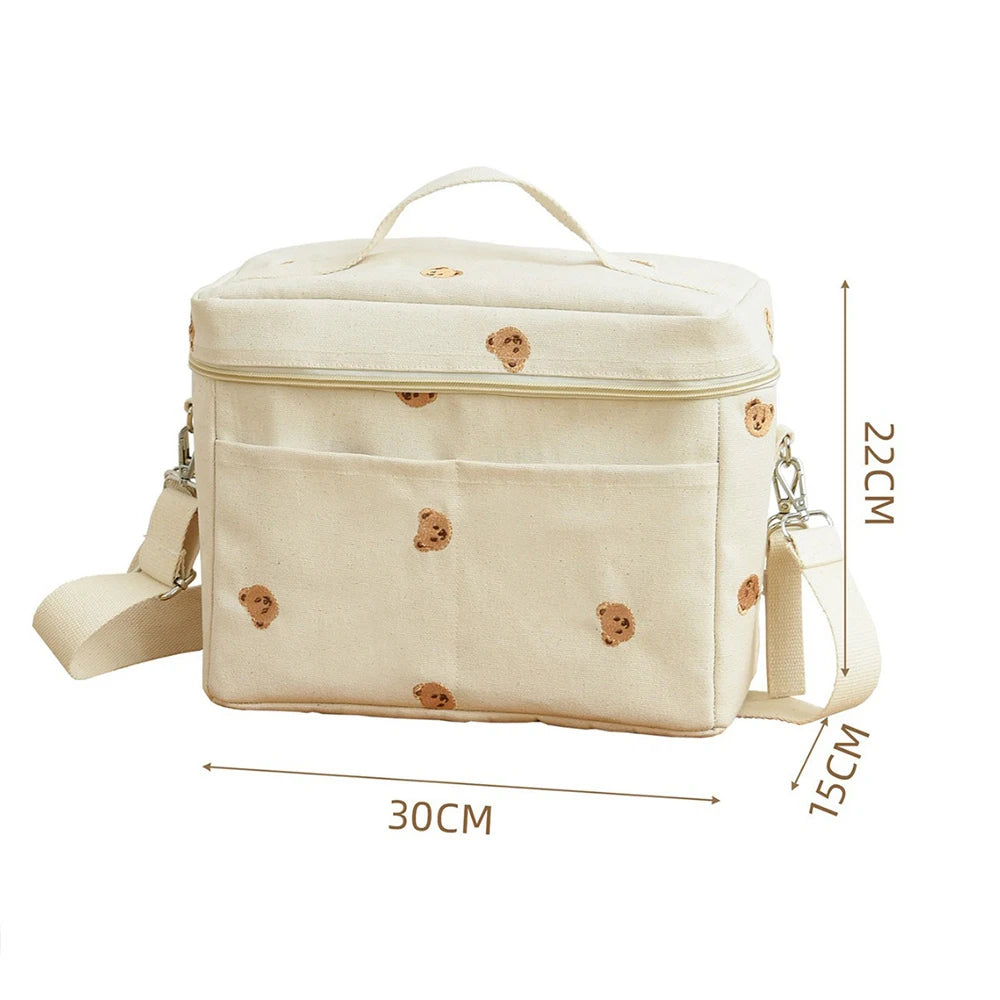 Diaper Bag Stroller Attachable Cute Pattern Multi Pocket Breathable Durable For Mom Daily Stroll Baby Outing Diaper Bag