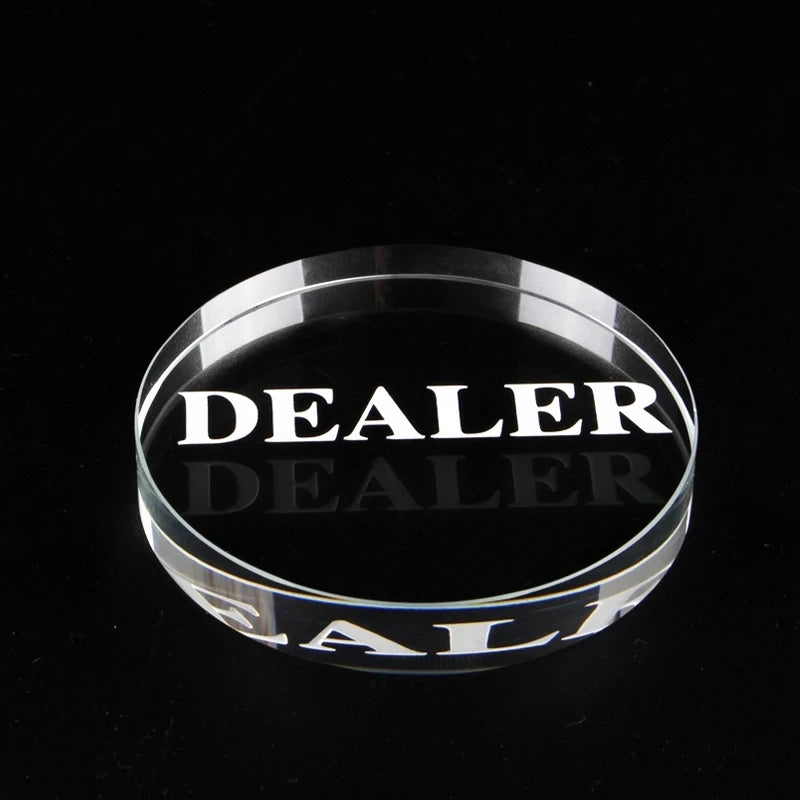 1 Clear Crystal DEALER Size 58*10mm/2.28*0.39in Dealer Texas Game Accessories Board Game Entertainment