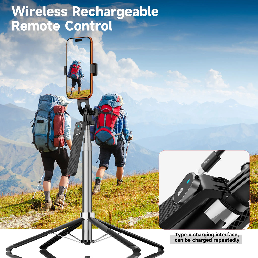 NeePho NP-180PLUS Bluetooth Remote Selfie Stick Quad Stand, Phone & Action Camera Holder for Live Streaming, Travel and Vlogging