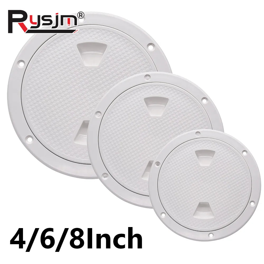 ABS Plastic Round Non-Slip Inspection Hatches with Detachable Cover Marine Screw Out Access Hatch Cover For Kayaks Yacht 4'' 6''