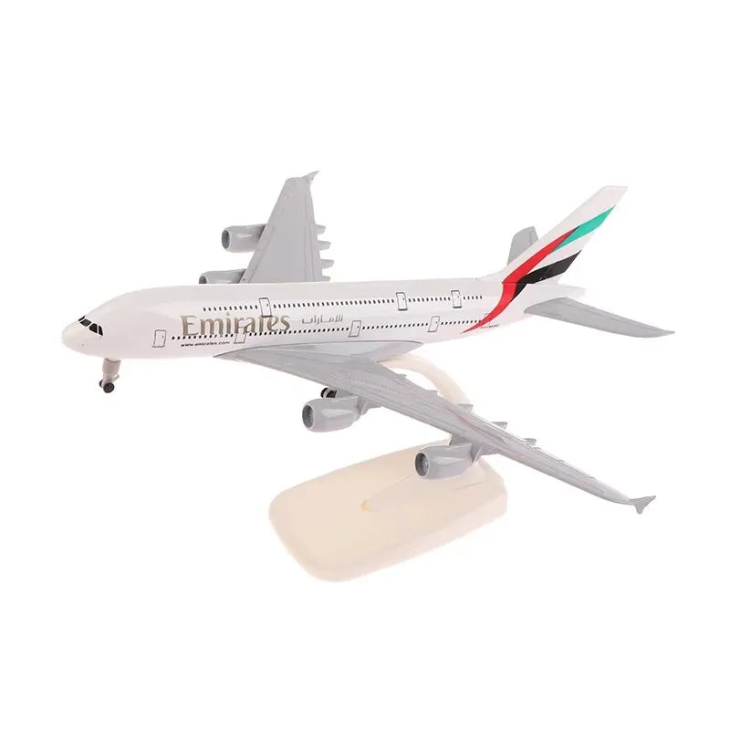 20CM A380 Emirates Airline 1:400 Airbus Alloy Aircraft Model Die-cast Airplane Model with Wheel Stand Collectible Display Model
