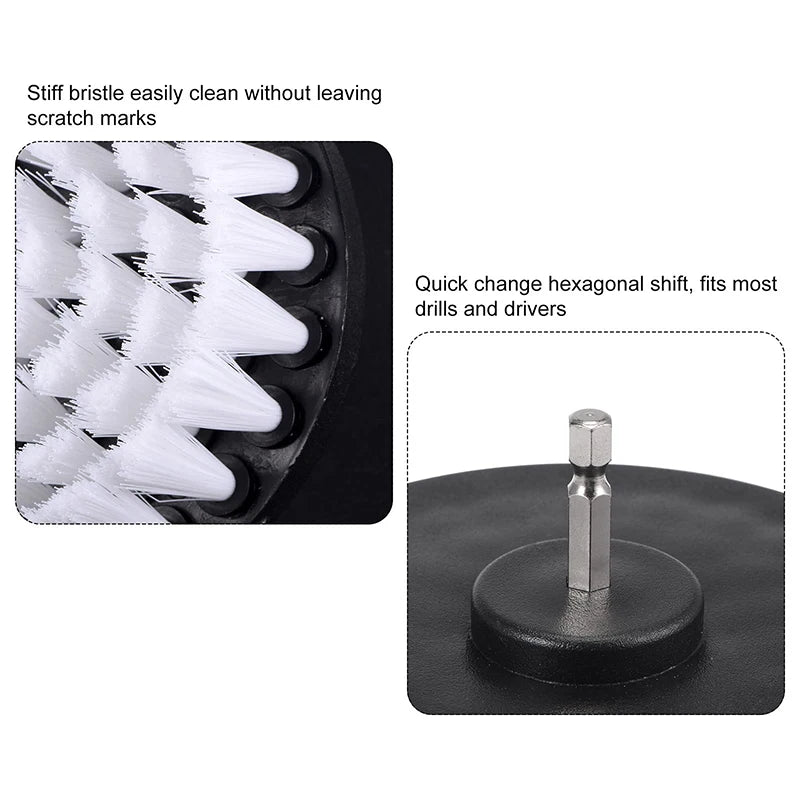 2/3.5/4/5'' Brush Car Polisher Bathroom Cleaning Kit Power Scrubber Brush Attachment Set  with Extender Kitchen Cleaning Tools