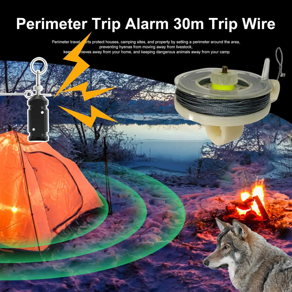 Perimeter Alarm Trip Wire Weatherproof Motion Detection Security Alert for Camping Hiking Outdoor Survival Early Warning Hunting