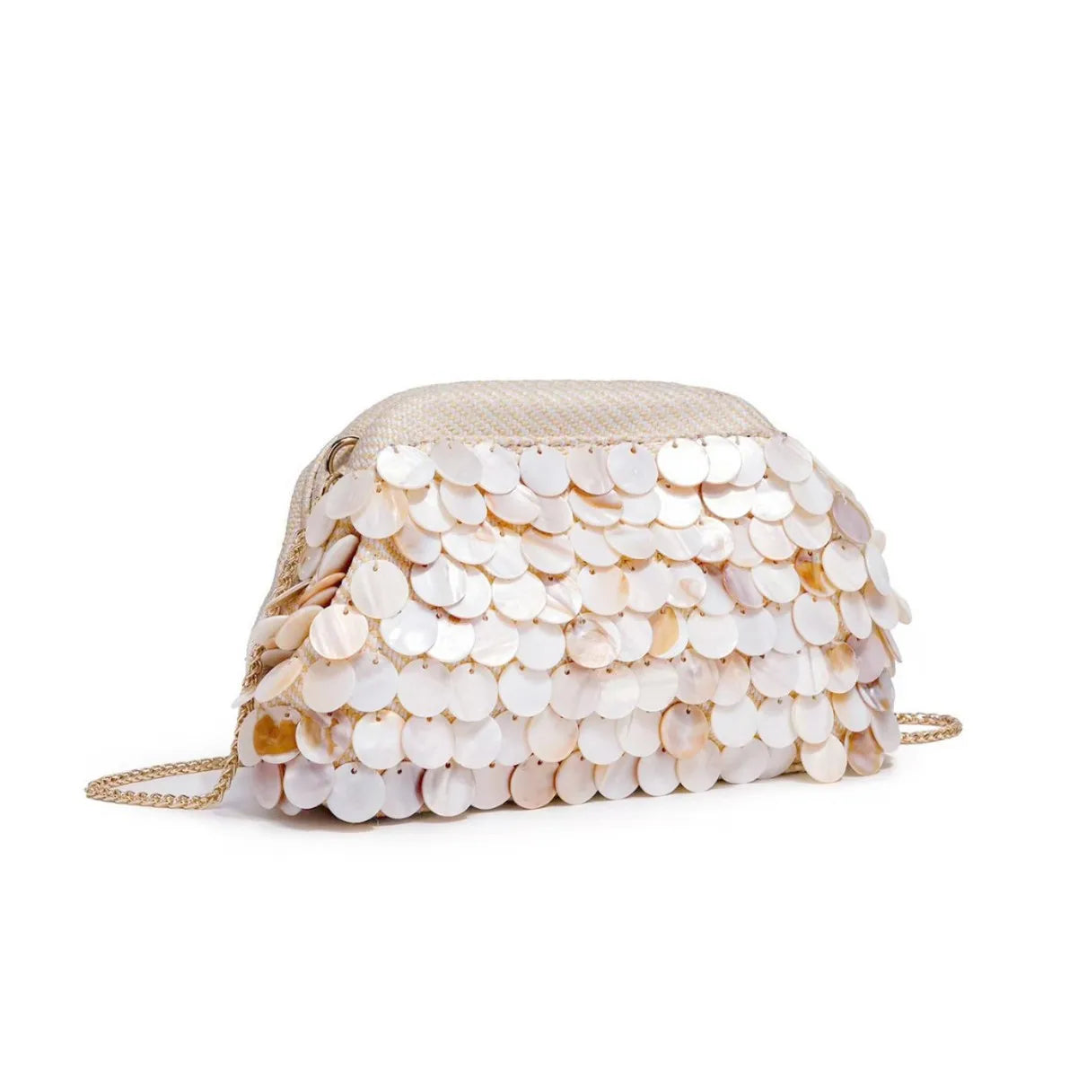 Handmade Shell Bead Bracelet Bag Elegant Crossbody Handbag Polyester Fiber Small Size Casual Style Summer 2026 Pure Color
