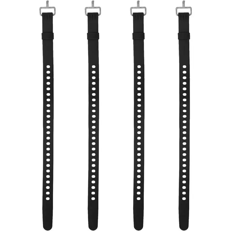 ABRT-4 Pcs Silicone Tie Down Strap, 50Cm Versatile Wear Silicone Securing Strap With Metal Buckle For Luggage Binding