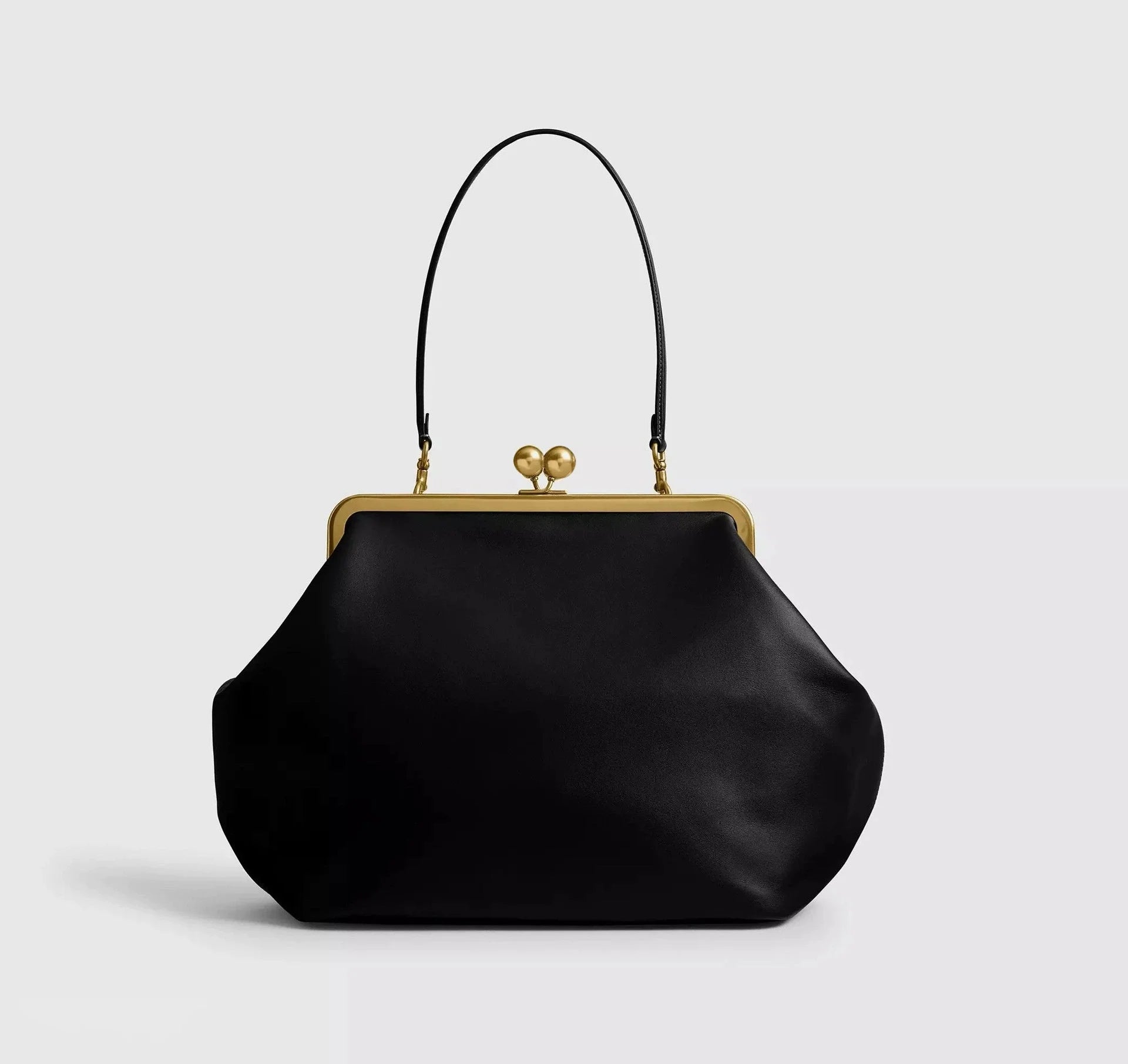 DONGSUO Women Kisslock Frame Bag Oversized Design Under-the-Arm Pouch Clutch Purse Evening Dinner Party Bag 2026 Shoulder Bag