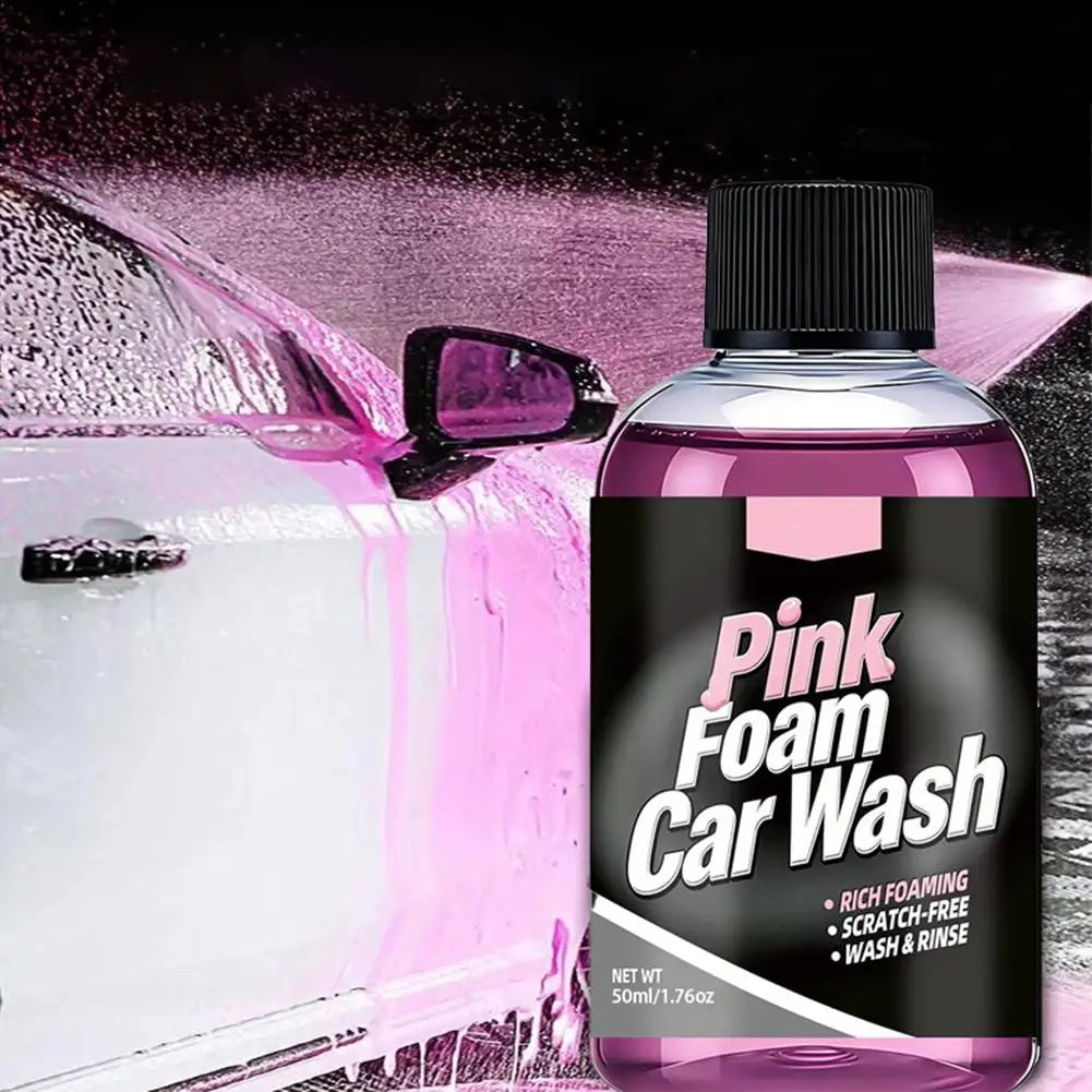 50ml Foam Car Wash Liquid Active Snow Shampoo Rich Foaming Soap Scratch Free Deep Clean with Microfiber Towel Automobile 1/5PCS