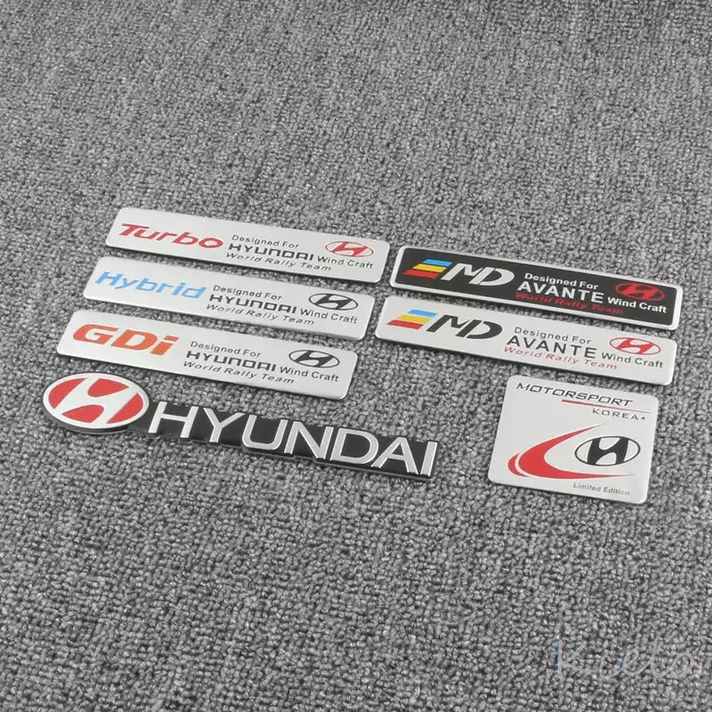 3D Aluminum Car Styling Stickers Body Trunk Decoration For Hyundai HB20 KONA i20 i10 IONIQ Elantra Palisade Sonata Grandeur