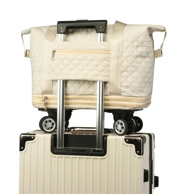 Lightweight Folding Large Capacity Storage Luggage Bag Universal Wheel Travel Luggage Bag Sports Wet and Dry Separation Yoga Bag