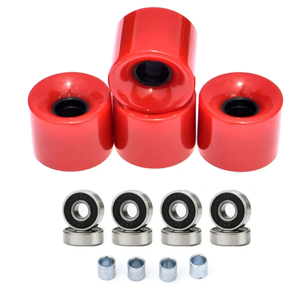 60x45mm 4Pcs Skateboard Wheels 78A PU with ABEC9 Bearings and Spacers Set for Longboards Cruisers and Street Skateboards