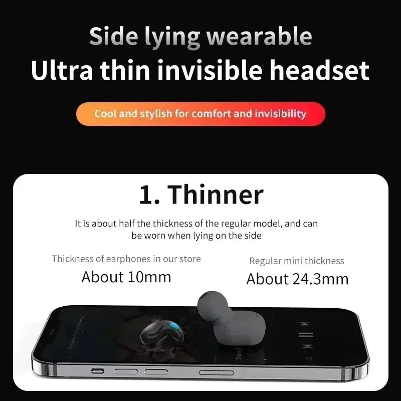 TWS Mini Earphone Wireless Earphone Headphones Noise Reduction Sport Game Sleep Bluetooth Earbuds HIFI Stereo Music Headset