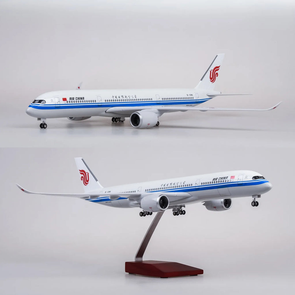 47cm Large Scale Toy Plane Air China A350 Diecast Resin Airplane Model Kit with Stand for Aviation Enthusiast Gift or Collection