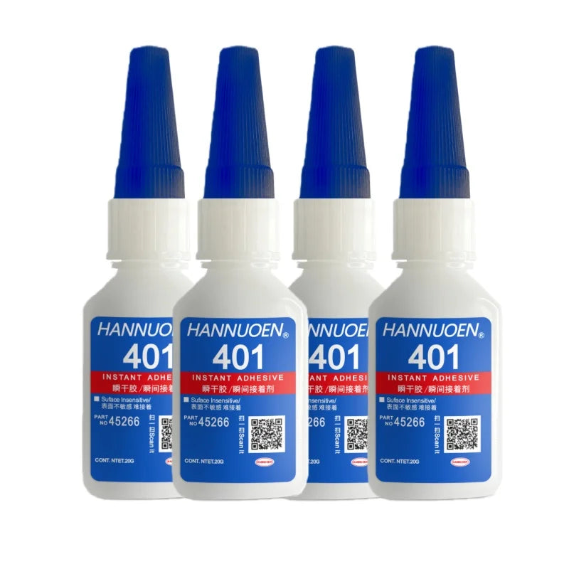 HANNUOEN O20ml 401/406 Instant Strong Super Glue Universal Superglue Mighty Instant Glue for Resin Ceramic Metal Glass Fast Dry