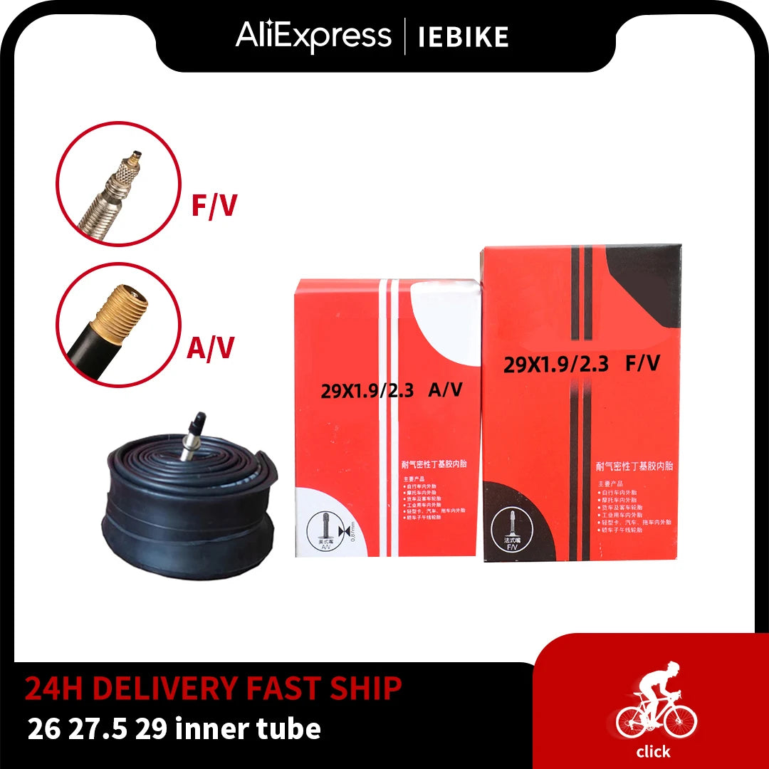 KENDA Bicycle Inner Tube MTB bike 1pc Tires 26 27.5 29 inches 1.5/1.75 1.9/2.125 2.3/2.4 A/V F/V Cycling butyl rubber Inner Tube