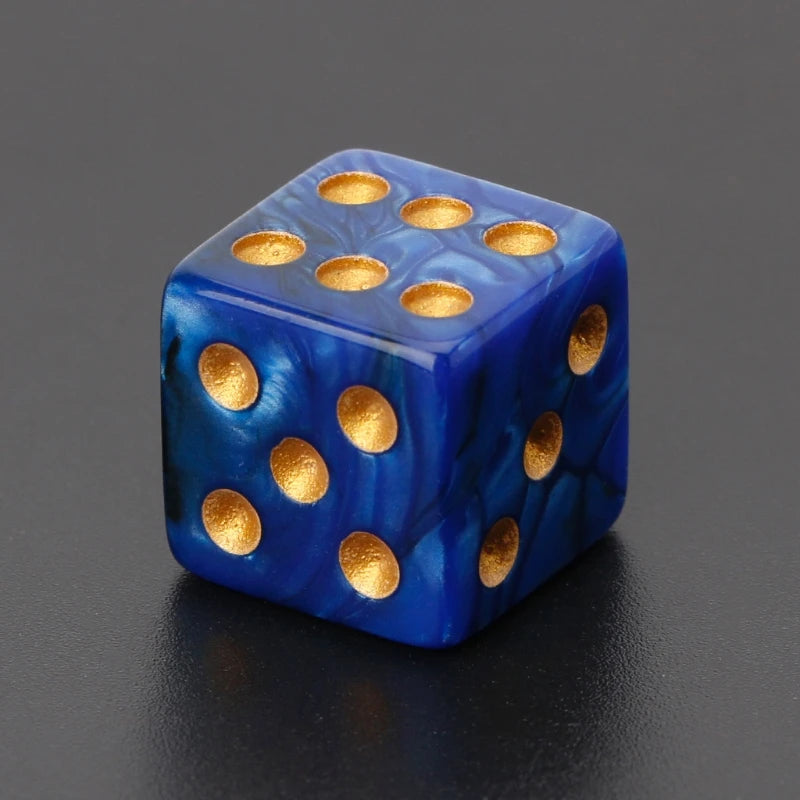 10Pcs 15mm Multicolor Acrylic Cube Dice Set Six Sides Portable Table Games Toy
