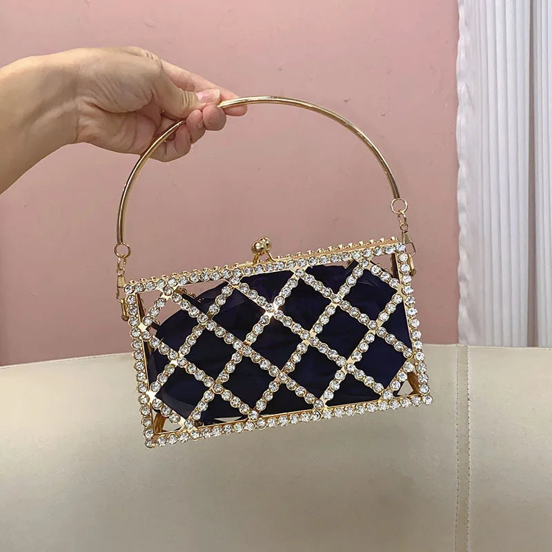 Top Brand Dinner Bags for Women Diamond Shoulder Bag Luxury Designer Crossbody Bag Fashionable Golden Satchel Ladies Bag Setf