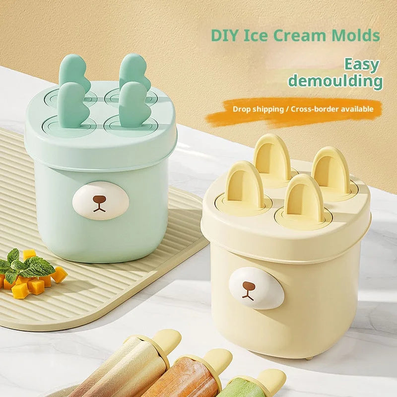 Ice cream mold cartoon food grade easy release popsicle popsicle mold DIY household kitchen supplies gadgets kitchen accessories