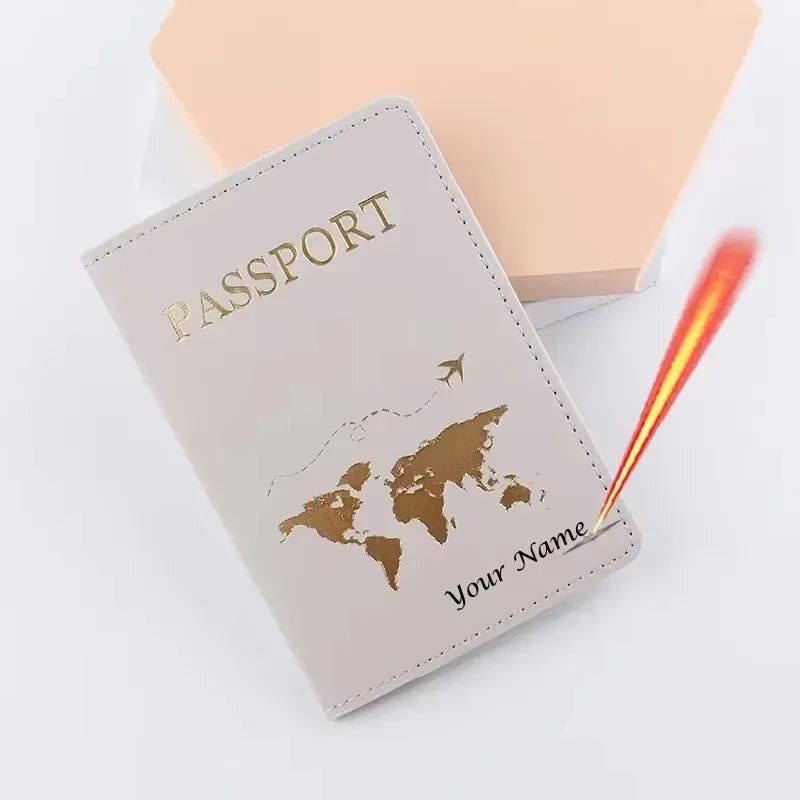 Cute Personalised Passport Cover Women with Names Engraved Passport Holder for Couples