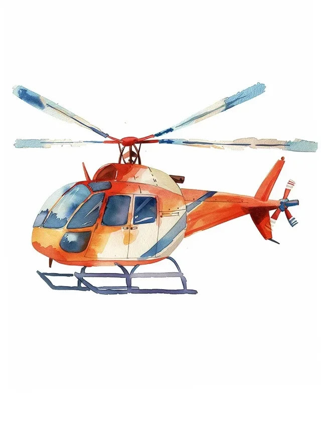 Helicopter Fire Truck Tractor  Airplane Rocket Canvas Painting Poster Nordic Wall Art Picture Kids Room Nursery Home Decor