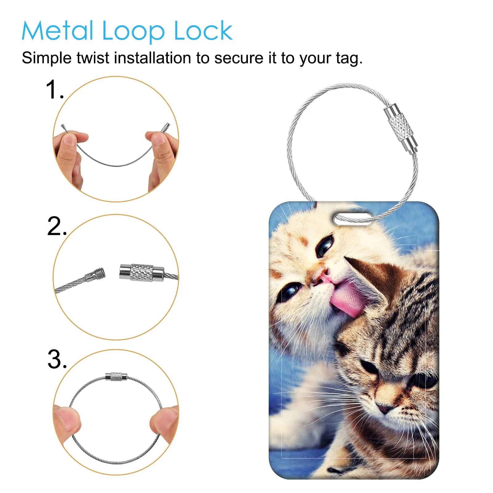 Cute Animal Cat Luggage Tags Suitcase ID Address Name Holder Kitten Baggage Tag Label Travel Suitcase cccessories