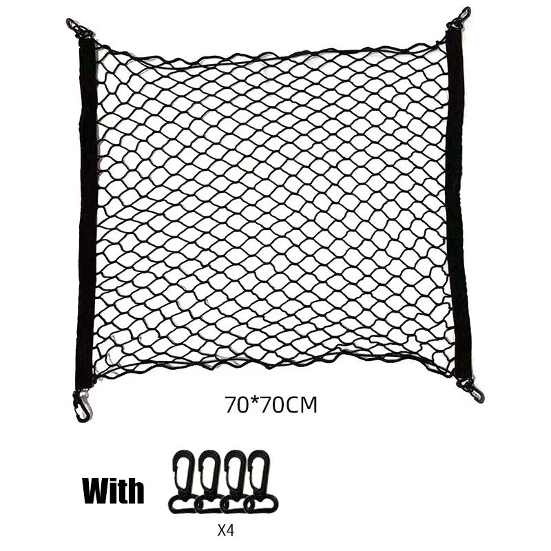 Car Back Rear Organizer Net Seat Elastic String Magic Sticker Universal Storage Pocket Bag Auto Car Trunk Organizer Wholesale