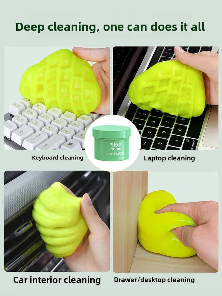 Car Cleaning Gel 150g Dust Removal Tool Hair Cleaner for Keyboard Computer Magic Slime Mud for Air Vent Safe Plant Ingredients