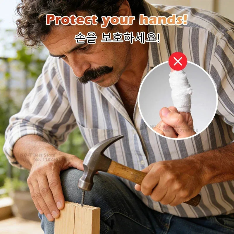 Safety Nail Holder Pliers, Plastic Slip Joint Finger Guard for Woodworking DIY Hammering