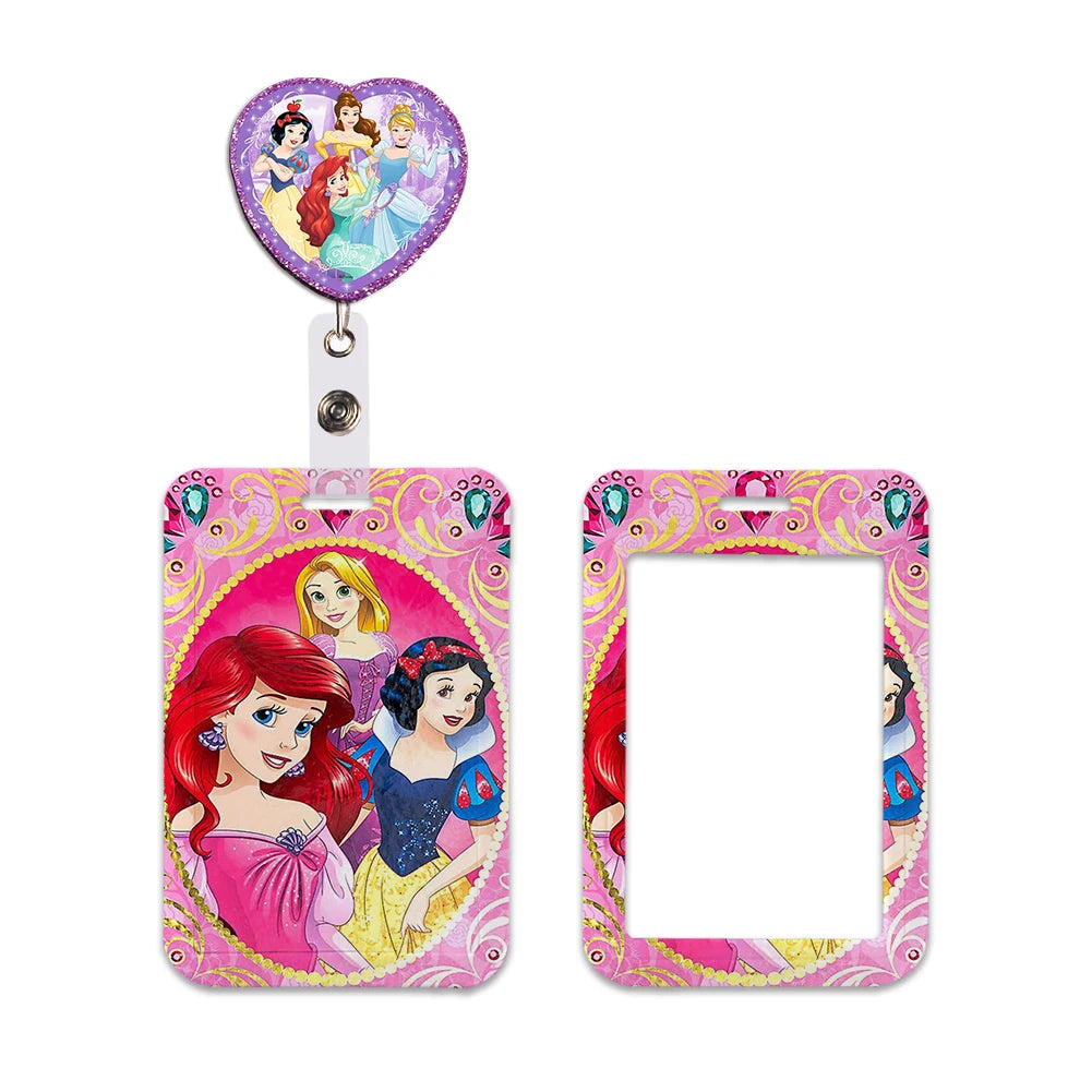 Disney Princess New Arrival Card Holder Student Keychain Girl Bus Metro Protective Case School Card Cover Kid Personalized Gifts