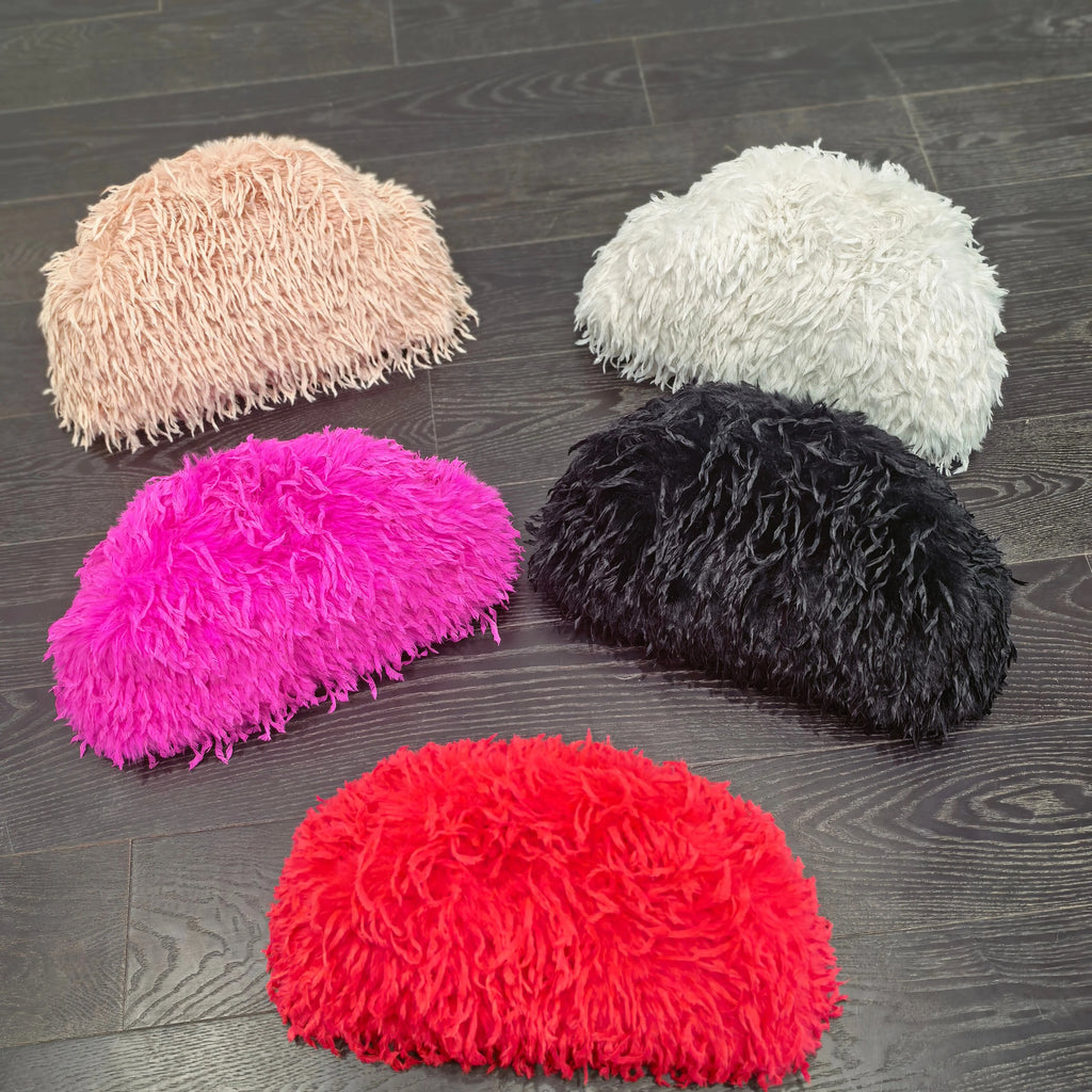 Fluffy Bag Feather Large Cloud Bag Pleated Clutch Bag Plush fairy Bag