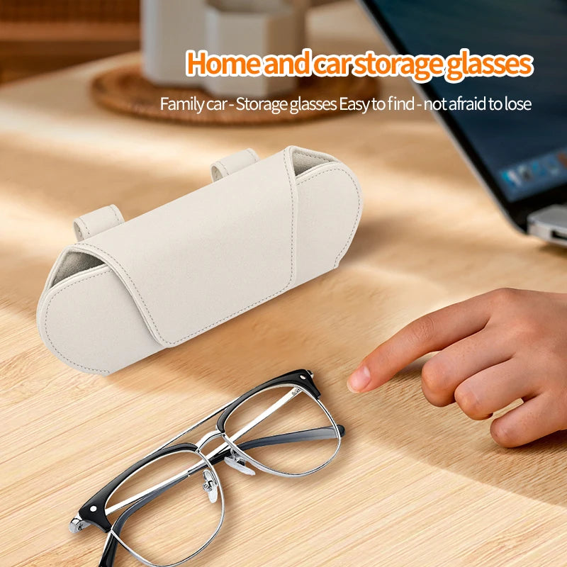 Car glasses case, high-end car sun visor storage, car glasses clip, car interior sunglasses box, magnetic suction, car home dual