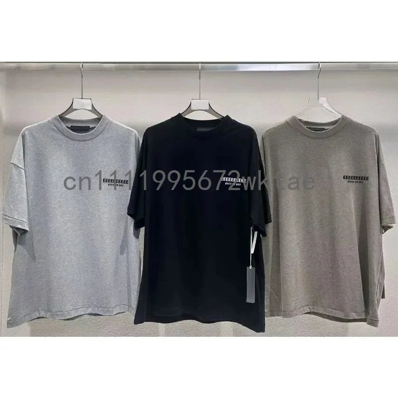 25SS Men's Two Piece Outfit Set Luxury Design Silicone Letter Logo T-shirt Sports Suit High Street Couple Oversized Jogging Set