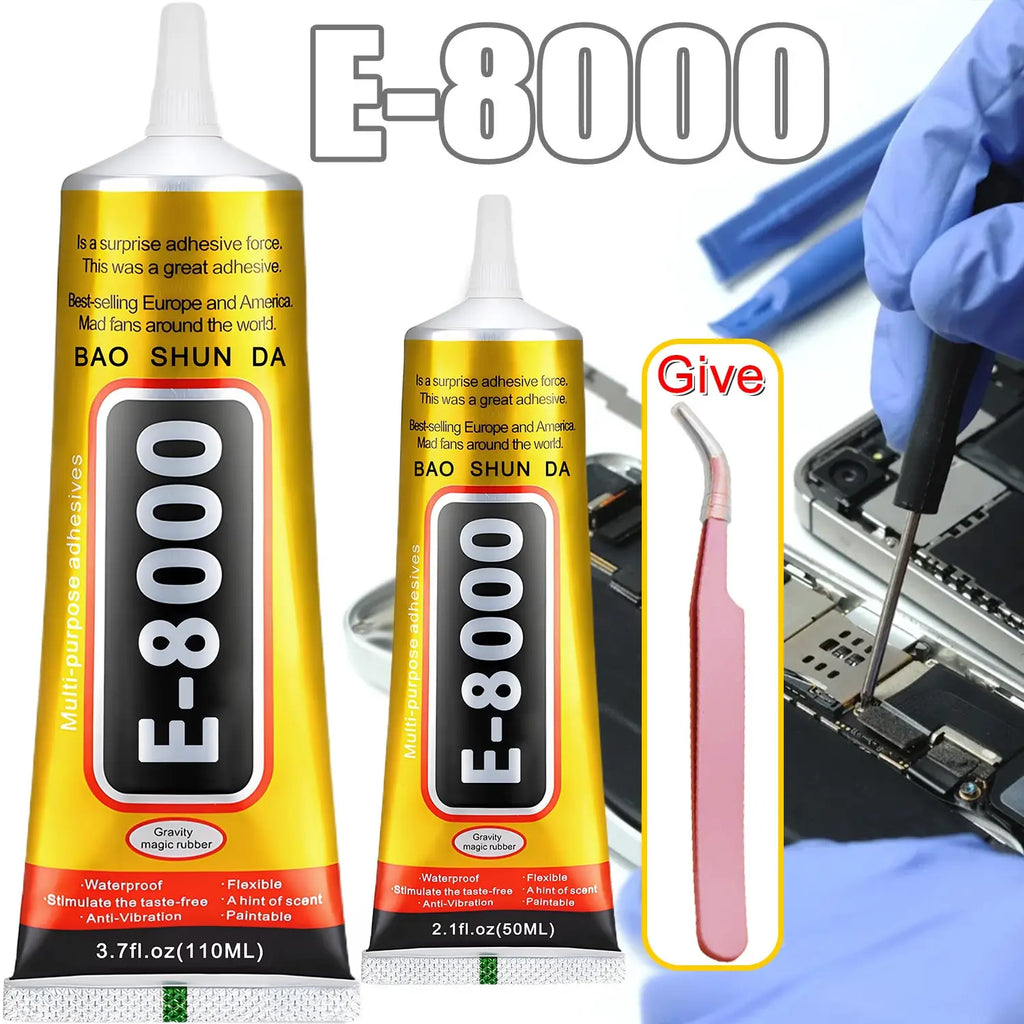E8000 Multi-Purpose Clear Adhesive Glue | Colle universelle transparente E8000