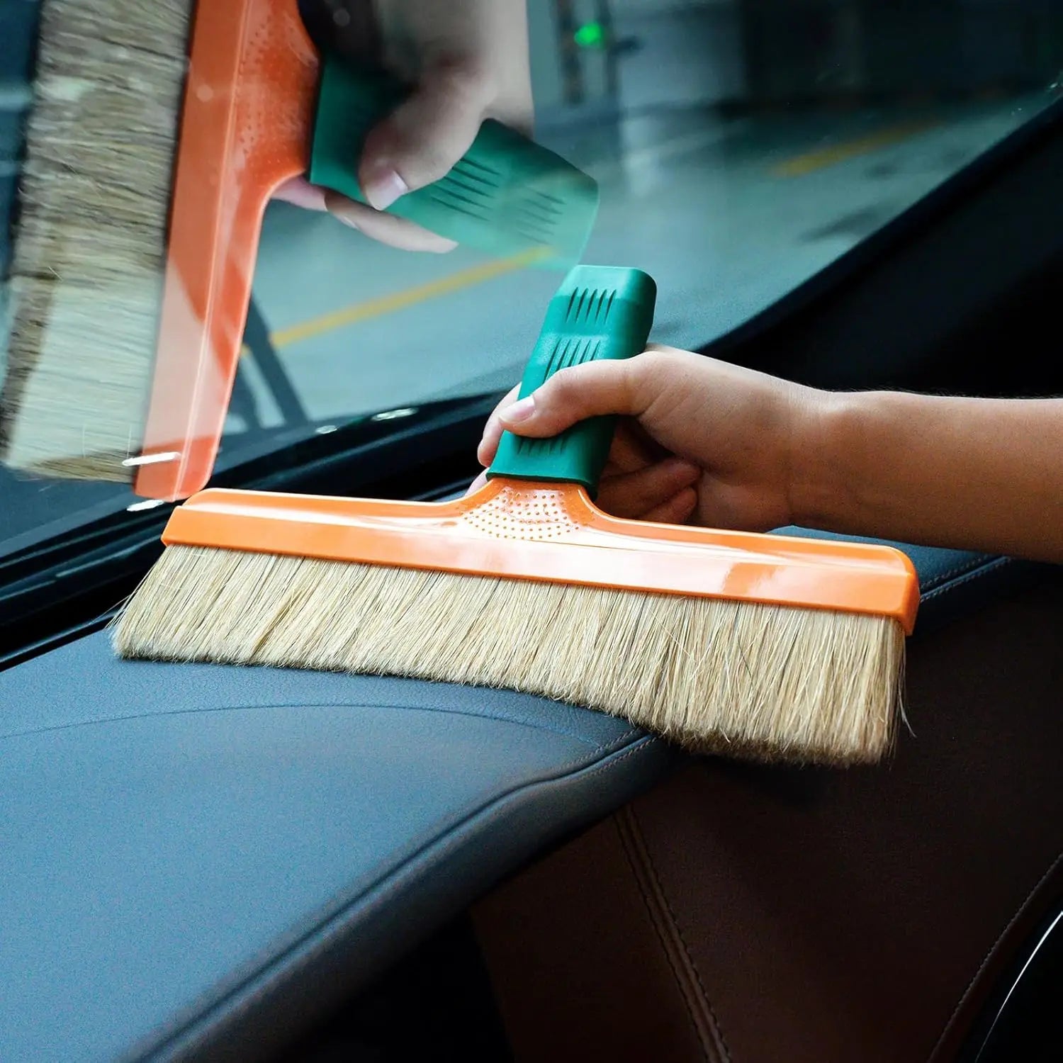 FOSHIO 12'' Professional Bristle Hair Brush Wrapping Film Tool Car Wash Window Tinting Wallpaper Decal Pasting Handheld Smoother