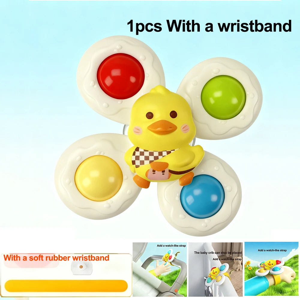 Suction Cup Spinner Toy Baby Bath Funny Game Educational Toy For Children Infant Sensory Stress Reliever Christmas Gifts for Kid