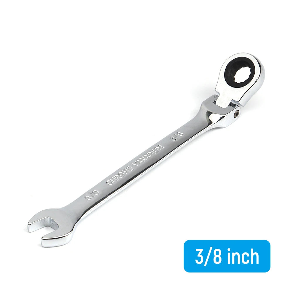 1/4-15/16 Inch 1-Piece Imperial Size Ratchet Wrench Set of Keys Spanner Flexible Head Universal Hand Tools Car Repair Tool