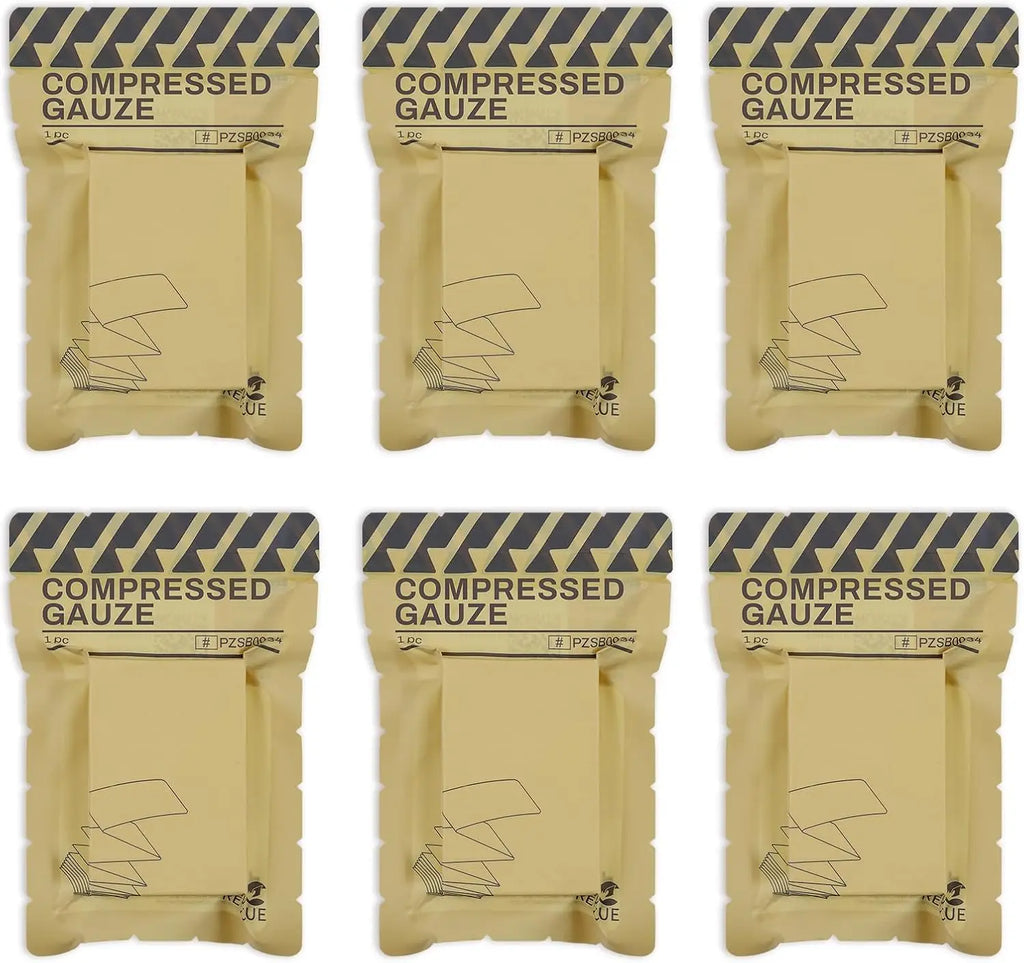 RHINO RESCUE Compressed Gauze Z-Fold Cotton Dressing High Absorbency Vacuum Packed IFAK Kit Outdoor Hiking Camping Safety Prep