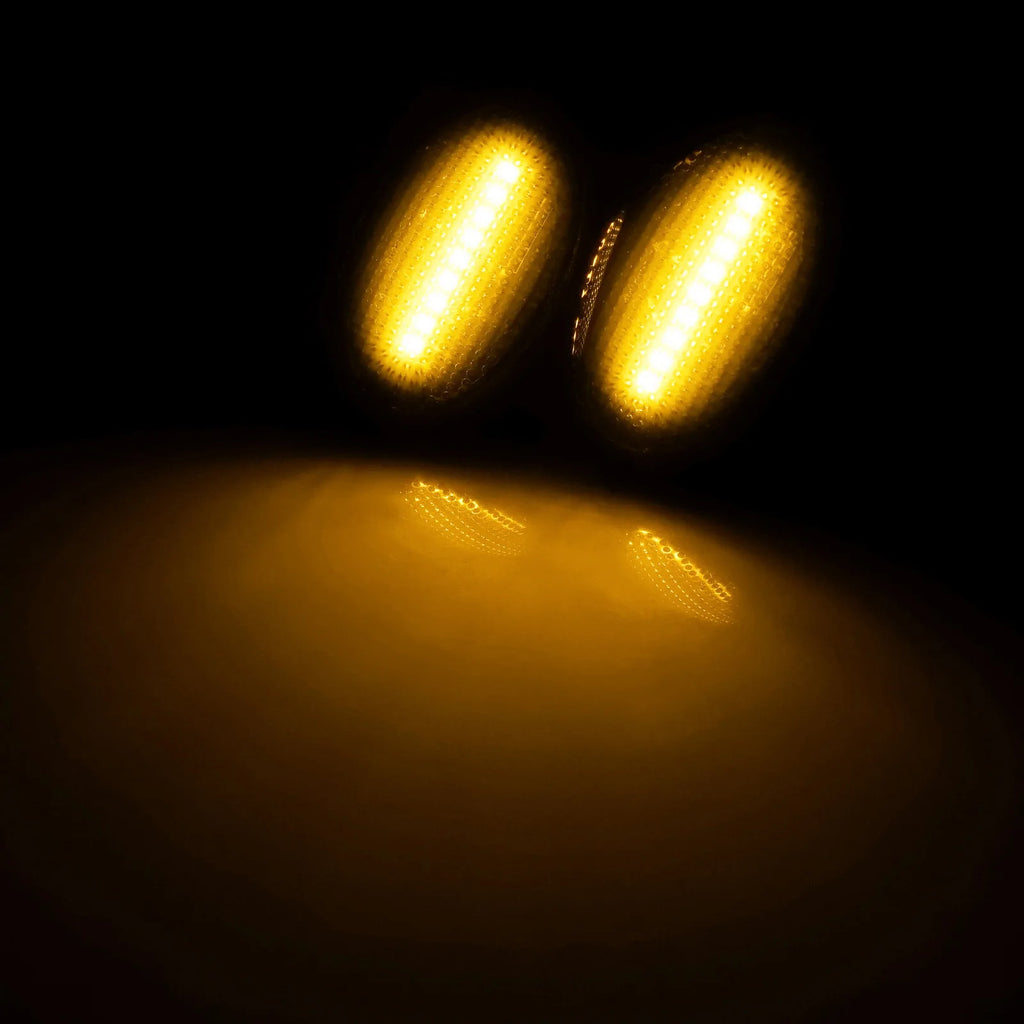 ANGRONG 2x Amber LED Side Indicator Repeater Light Black Lens For Ford Transit Tourneo MK 6 7 94-14