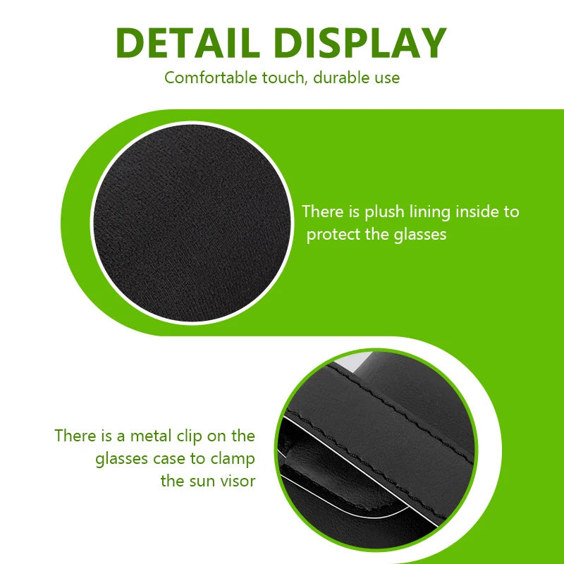 For Renault Leather Car Sun Visor Glasses Case Sunglasses Storage Clips Accessories RS Clio Scenic Logan Megane Koleos Sandero