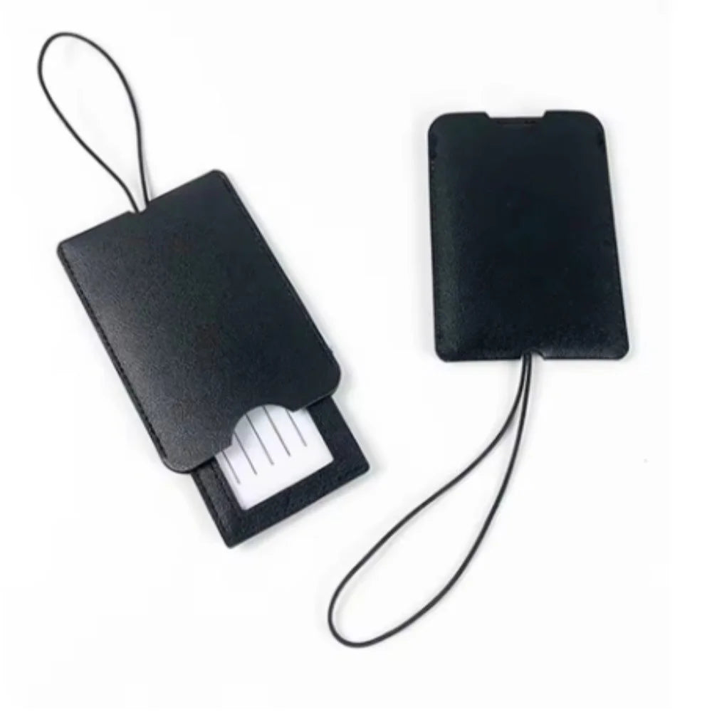 Free Personalization Telescoping PU Leather Luggage Tag Suitcase Identifier Label Baggage Board Bag Tag Name ID Address Holder