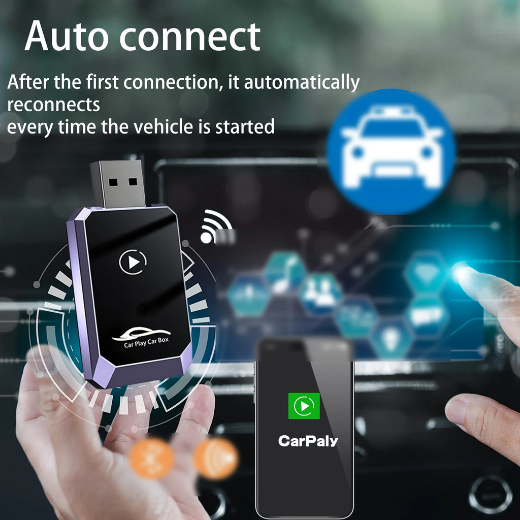 New Wireless Carplay Car Connectivity Box Smart Wireless Carplay Box 2 In 1 Plug And Play Auto Connect Bluetooth 5.0 Convenient