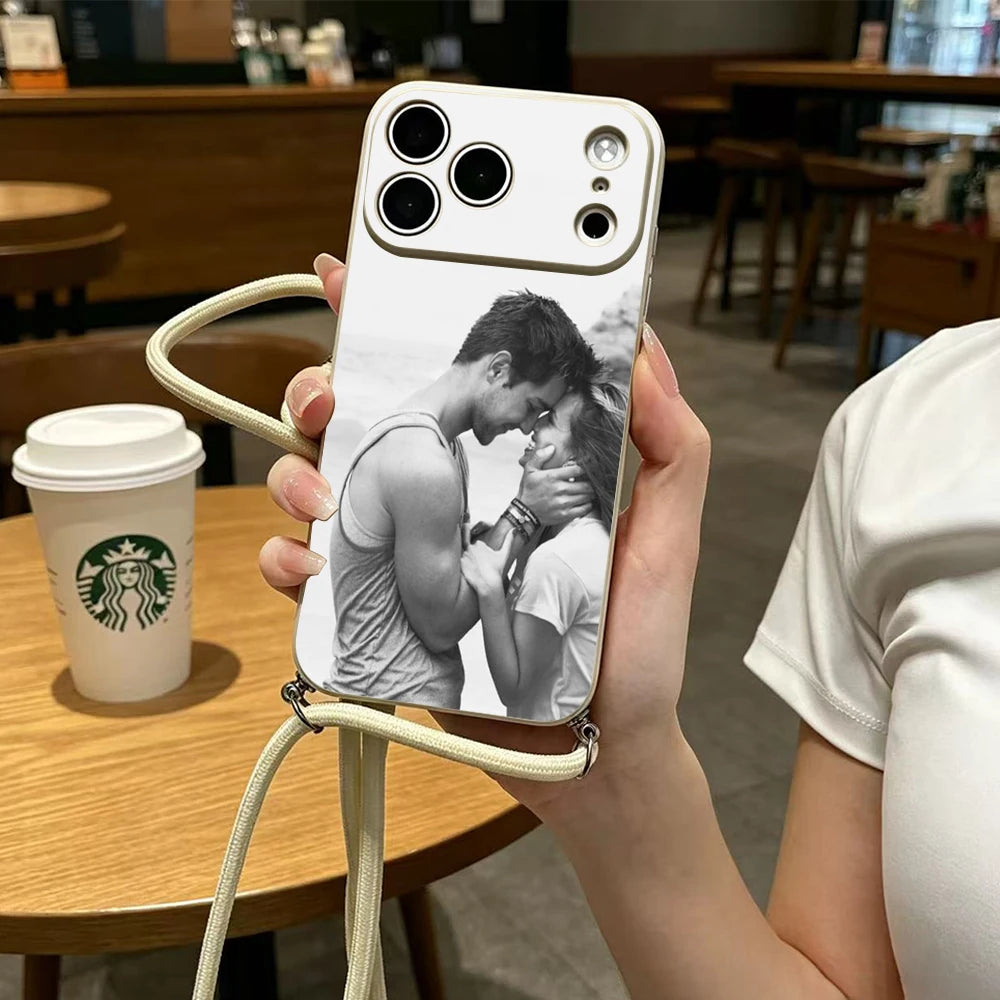 Crossbody Custom Matte Phone Case For iPhone 18 17 16 15 14 13 12 11 Pro Max Mini SE XS XR 8 Plus Adjustable Hanging Rope Cover