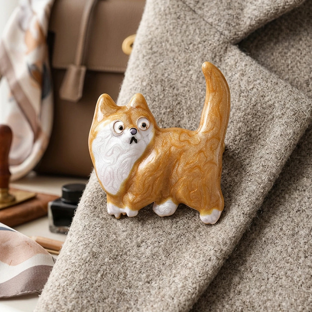 Classic Enamel Rhinestone Dog Brooches for Women Unisex Trendy Animal Pins Office Party Friend Funny Gifts Jewelry Accessories