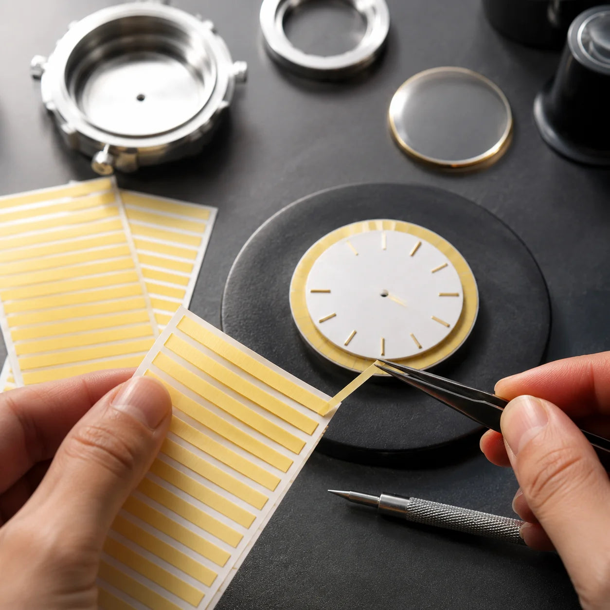 4 Sheets Watch Dial Stickers Double Watchmaker Strong Adhesive Dots Watch Repair Pad Dial Repair Fixing Longlasting Sticky